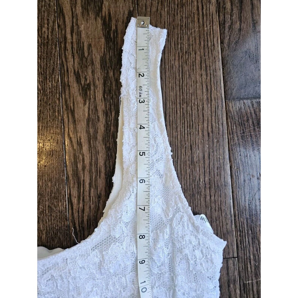 JS COLLECTIONS White Lace Vintage Midi Dress Sz 10 Formal Cocktail Wedding Dress - Picture 8 of 12